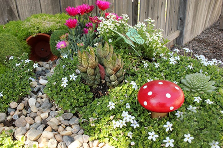 fairy garden homemade own pond diy gardens whimsical plants place making grass tutorial play boys pot different fairies made outdoor