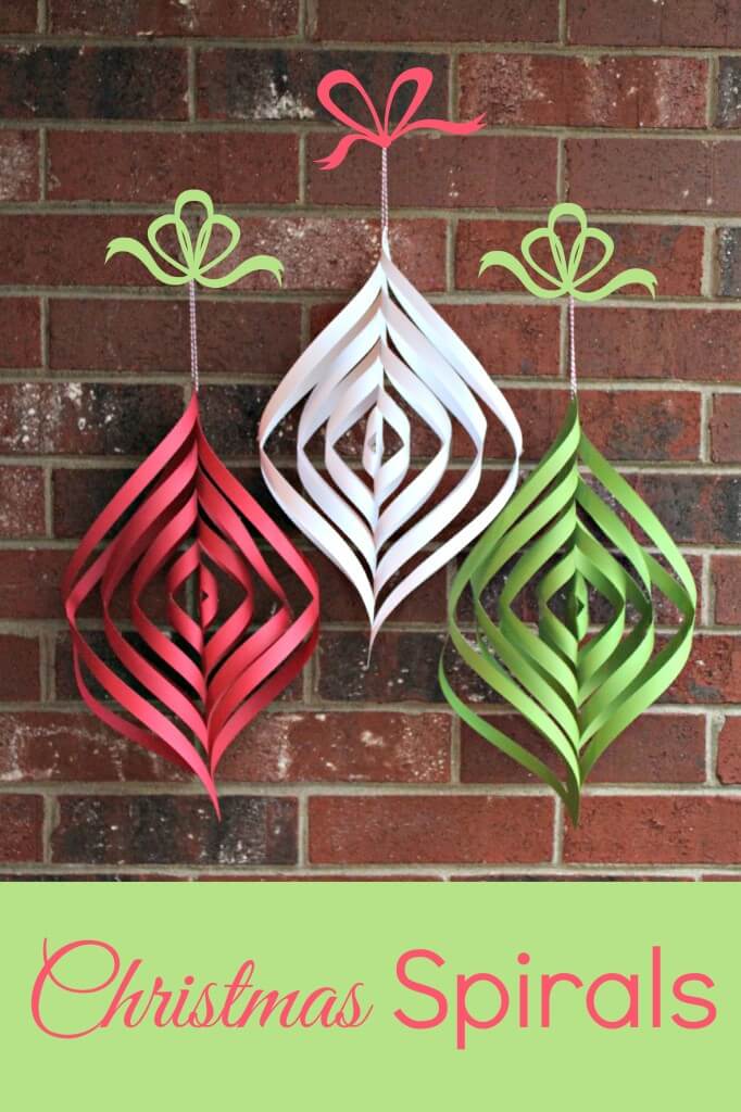 christmas paper decorations diy ornaments spirals crafts easy homemade decoration decor simple cute holiday craft decorating xmas handmade hanging happinessishomemade
