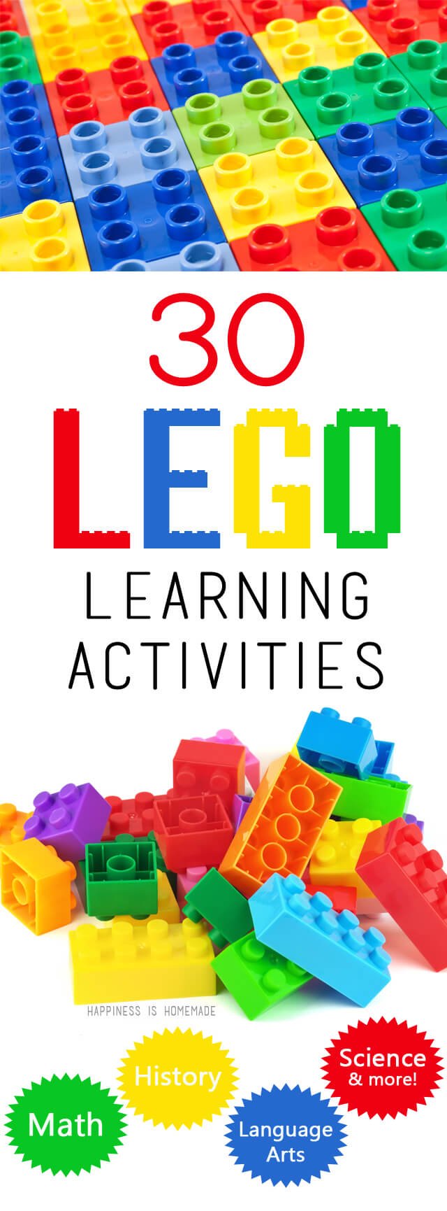 30 LEGO Learning Activities - Happiness is Homemade