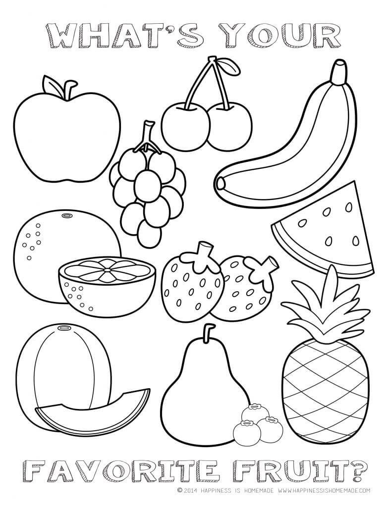 simple fruit coloring pages - photo #41