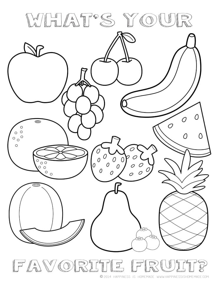 Printable Healthy Eating Chart &amp; Coloring Pages - Happiness is ...