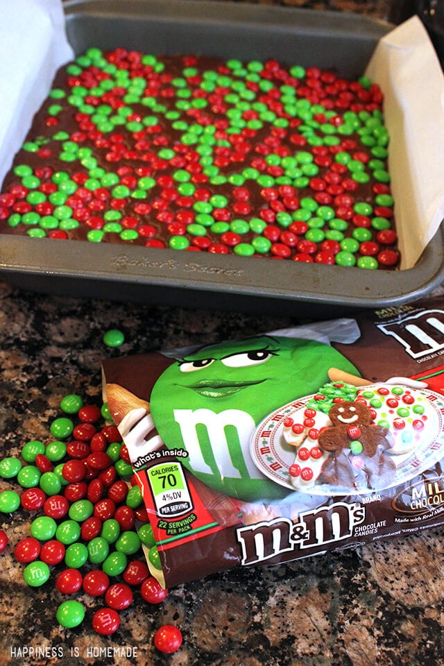 M&M's Fudge & Peppermint Cookie Brownie Bars Happiness is Homemade