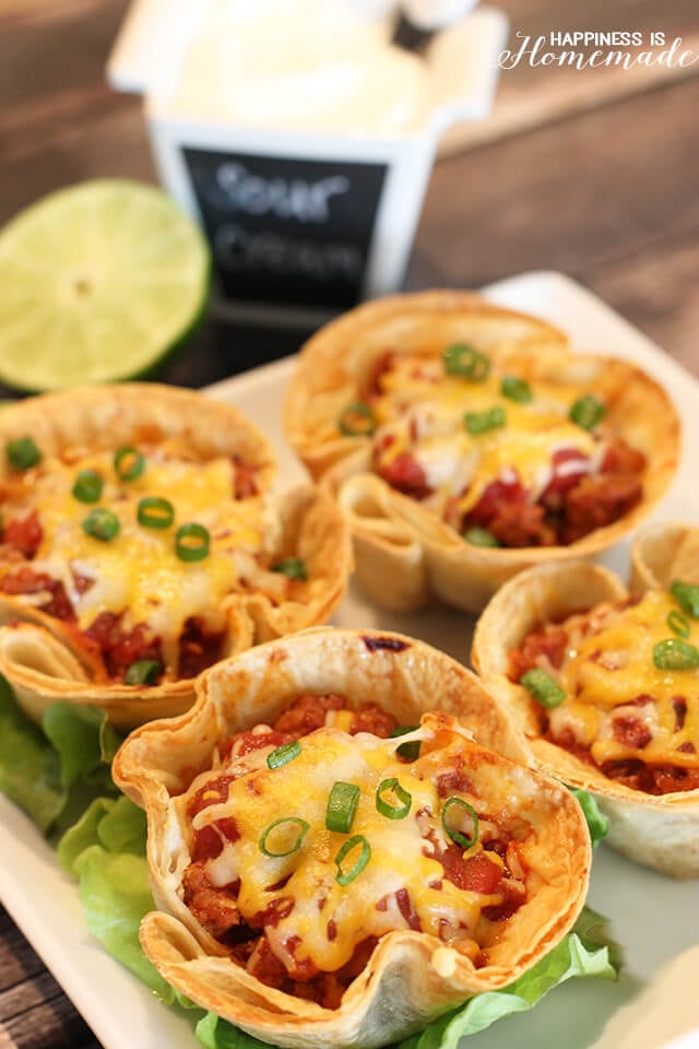 Easy Dinner Recipes: 30-Minute Taco Cups - Happiness is Homemade
