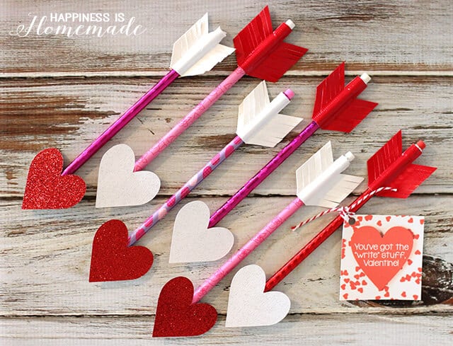 Heart Arrow Pencils for Valentine's Day