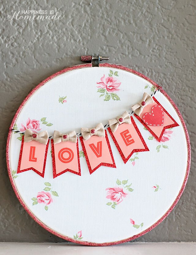 Valentine's Day Decorative Hoop Art