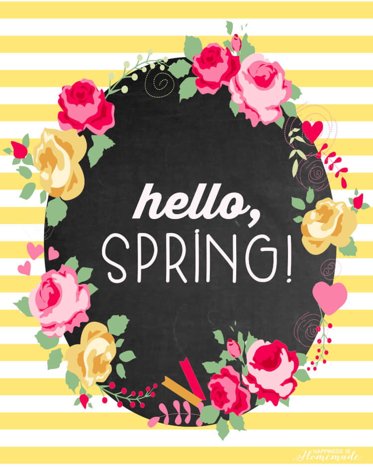  Hello Spring Free Printable Happiness Is Homemade
