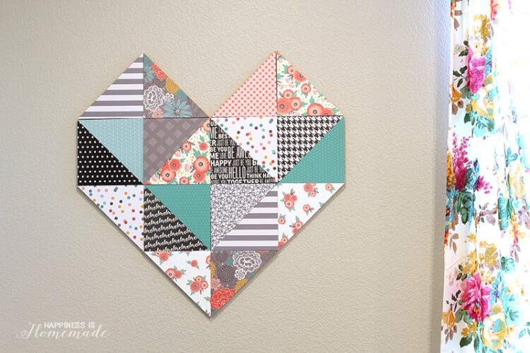 Geometric Heart with Patterned Paper Triangles