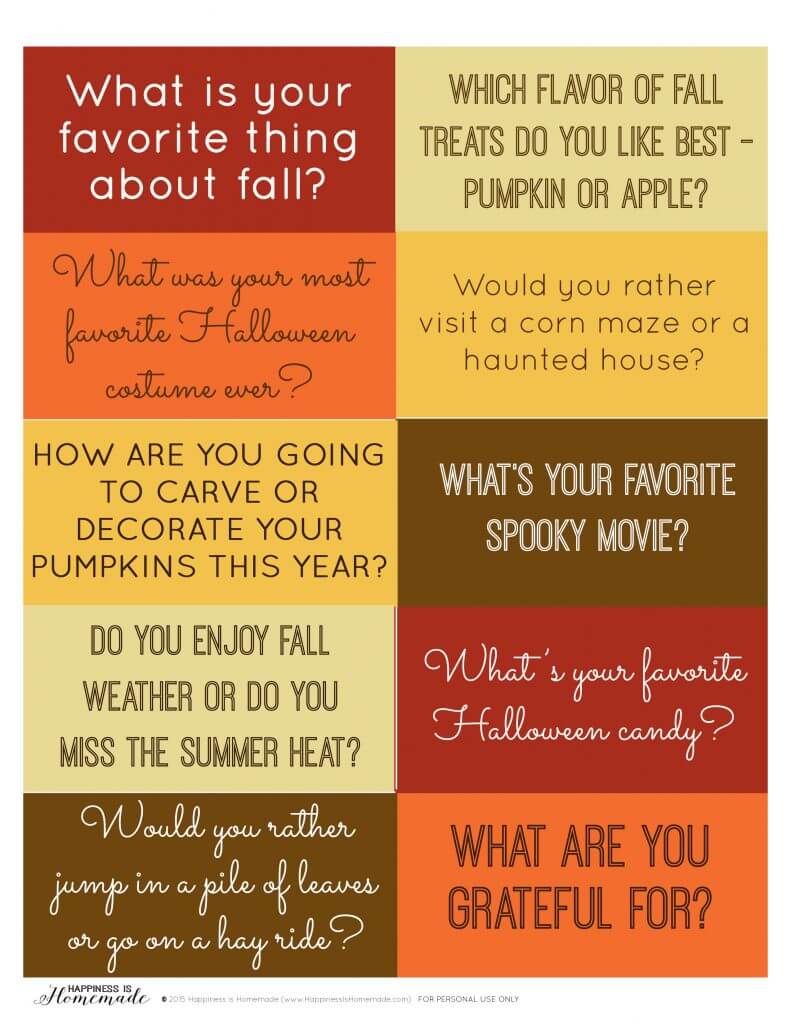 Fall Family Dinner Conversation Starters Happiness is Homemade