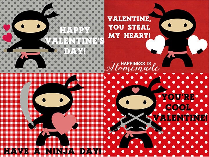 Printable Ninja Valentines