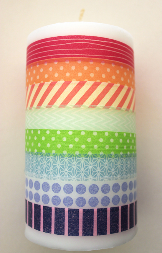Washi Tape Candles Happiness is Homemade