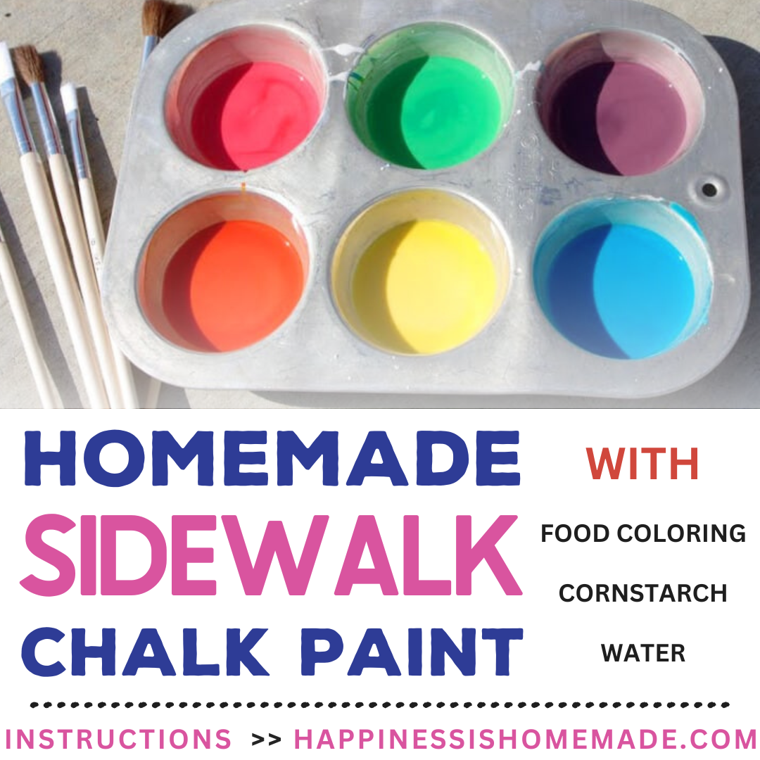 Homemade sidewalk chalk paint recipe card