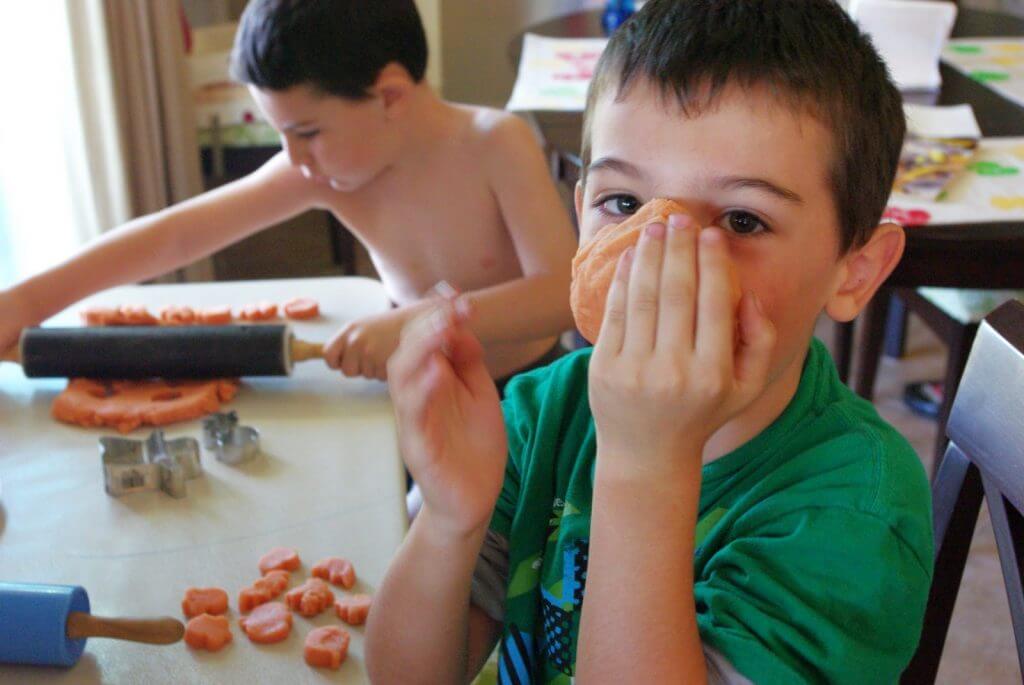 Playing with Pumpkin Pie Play Dough