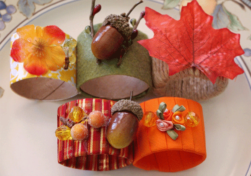 Fall Napkin Rings image. Follow text below on how to make the craft.