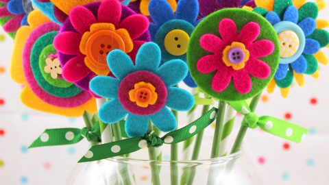 felt flowers made for mothers day gift