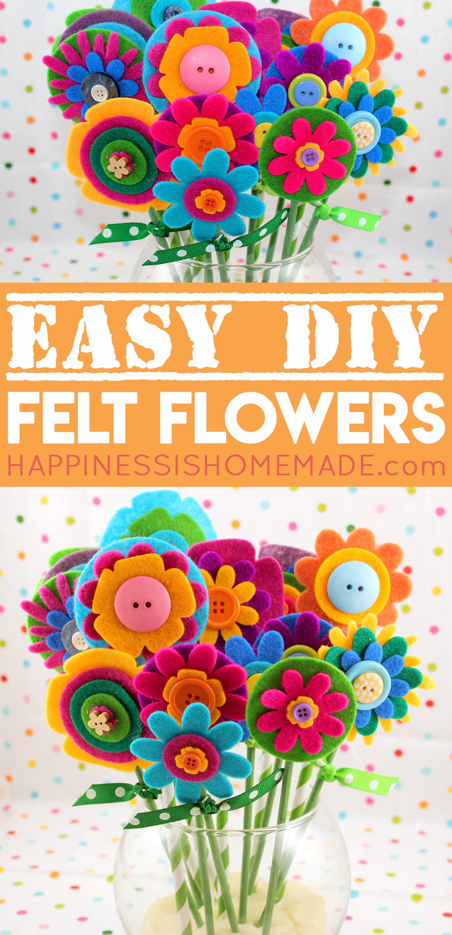 Quick & Easy Mother's Day Gift: Felt Flowers - Happiness is Homemade