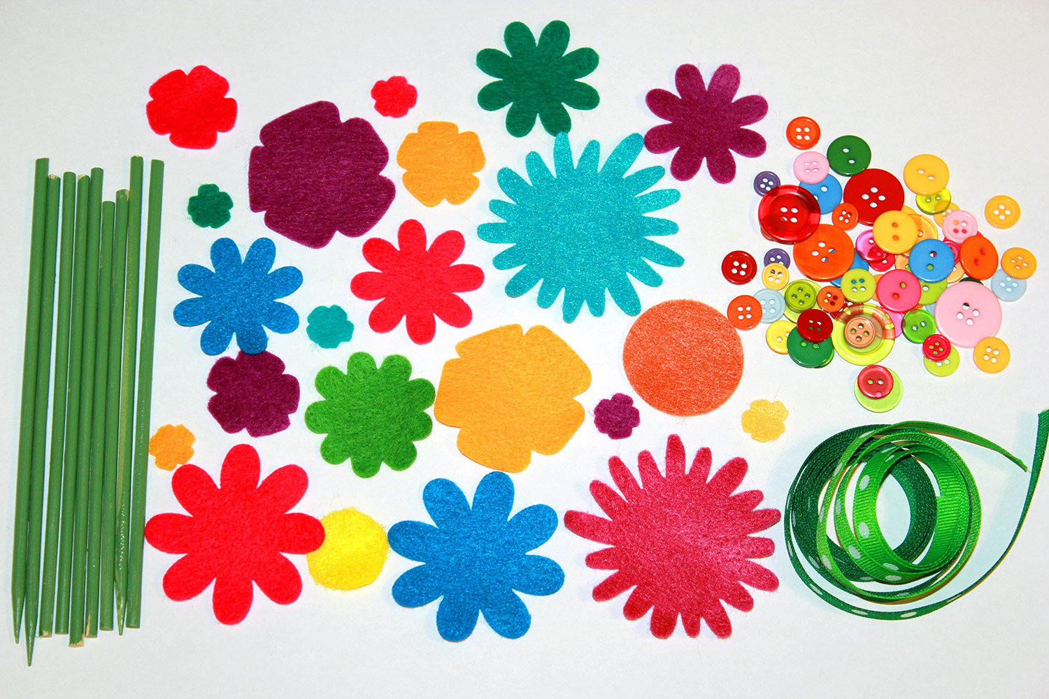cut out flower shapes from felt