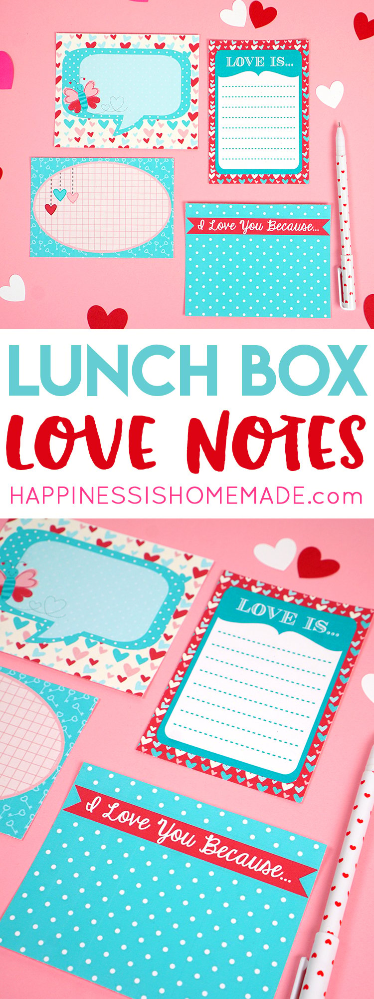 Printable love notes are perfect for Valentine\'s Day or any day of the year!