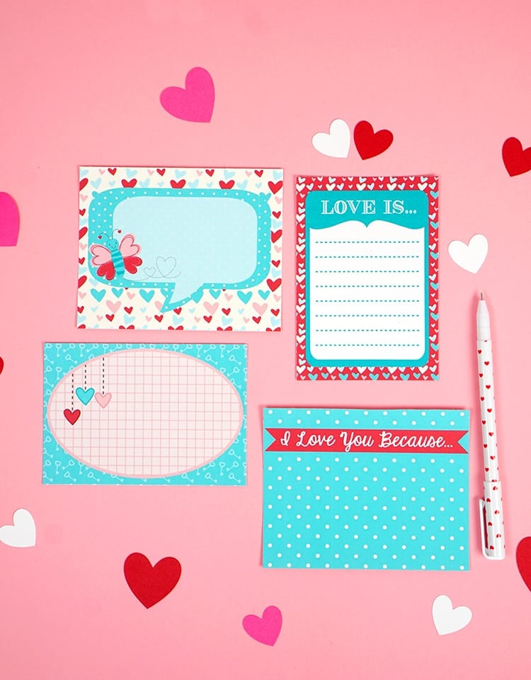 printable love notes for Valentine's Day