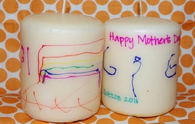 mothers day drawn candles