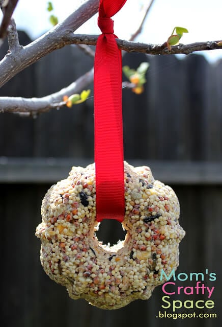 bird seed made into tree ornaments 