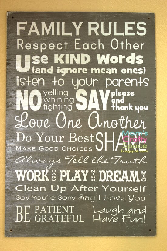 Easy DIY Family Rules Artwork - Happiness is Homemade