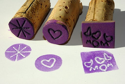 diy wine cork stamps