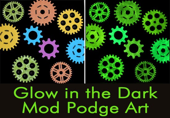 glow in the dark mod podge art