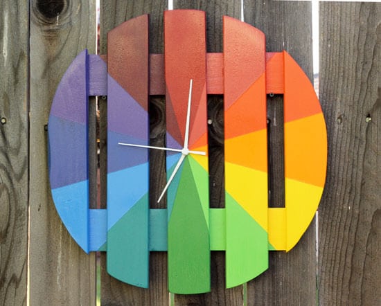 Colorful Outdoor Clock (From a Plant Stand!)