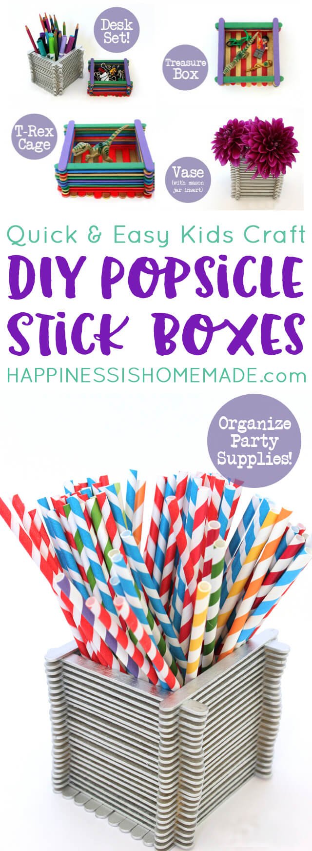 DIY popsicle stick boxes 