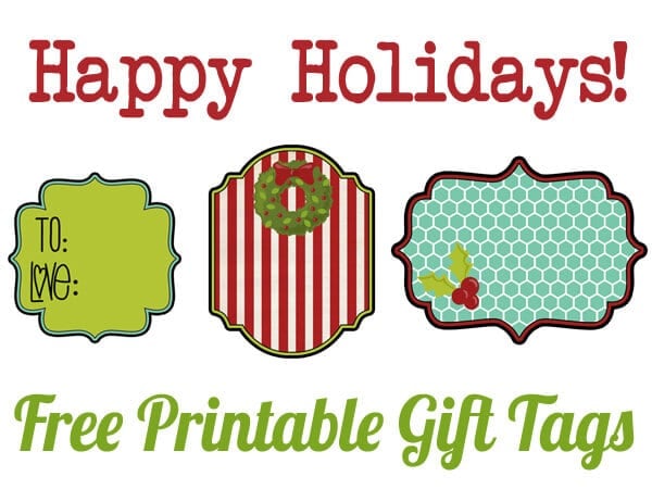 Christmas Gift Tags, Printable kids Gift Tags