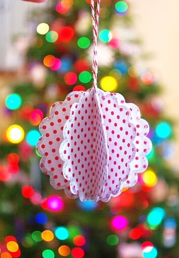 scalloped paper ball ornament