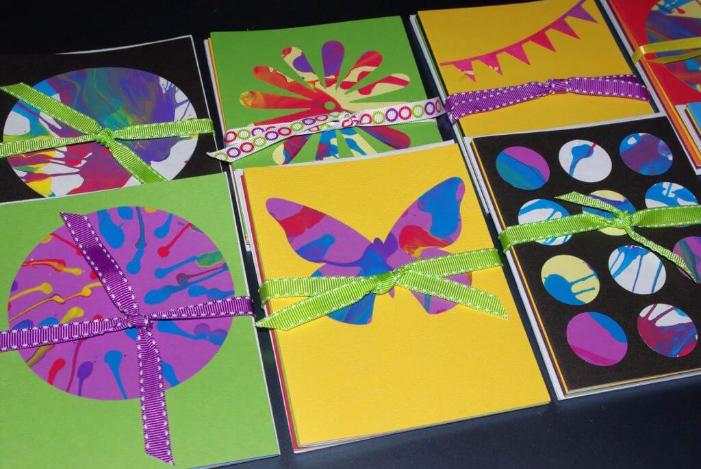 spin art notecards packaged