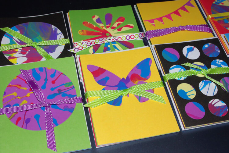 spin art notecards packaged 