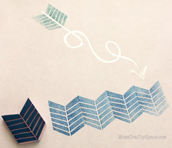 stamp carving idea, herringbone pattern