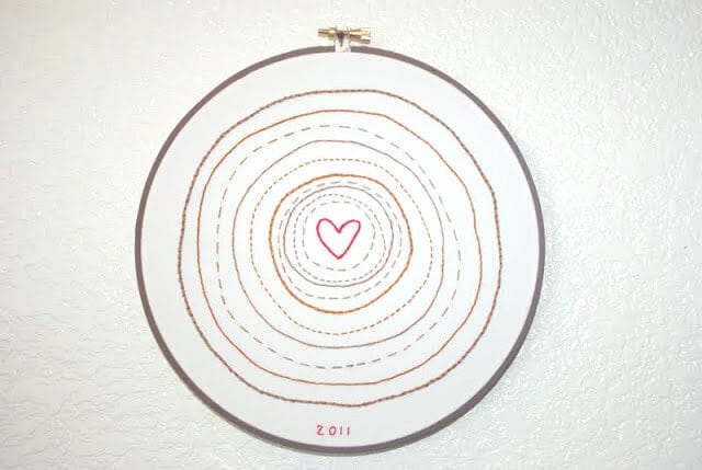 Tree Rings Embroidery Art