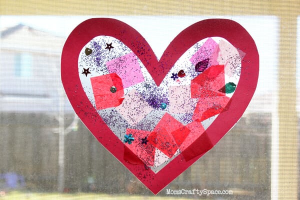 Simple Toddler Craft for Valentine's Day - Tissue Paper Heart Cards