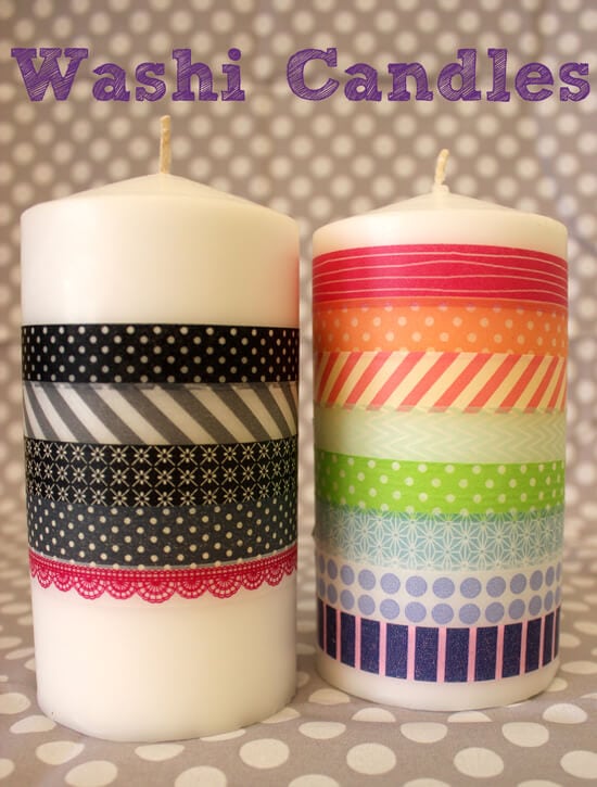 Washi Tape Candles