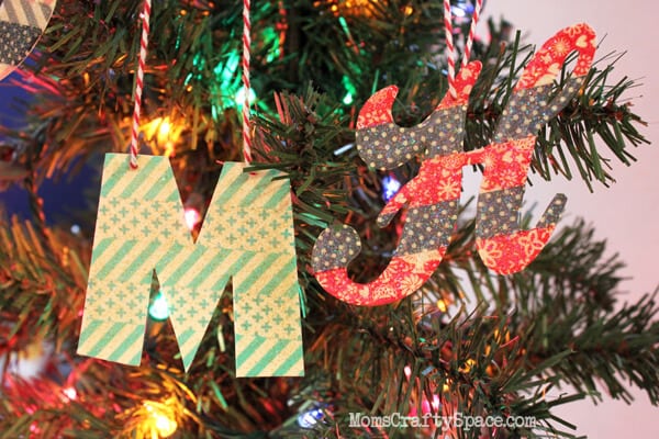 Washi Tape Monogram Ornament