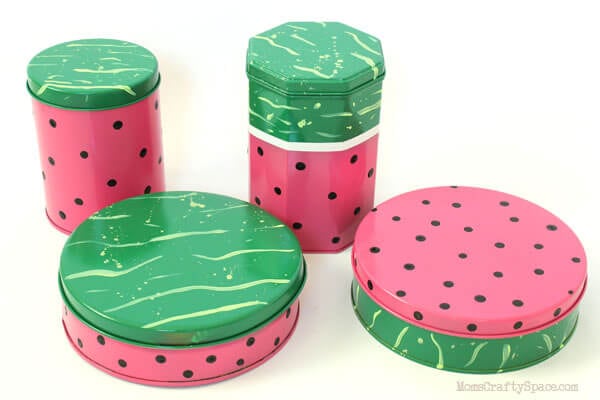 Upcycled Watermelon Canister Set