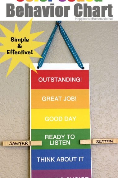 simple and effective color coded behavior chart for kids