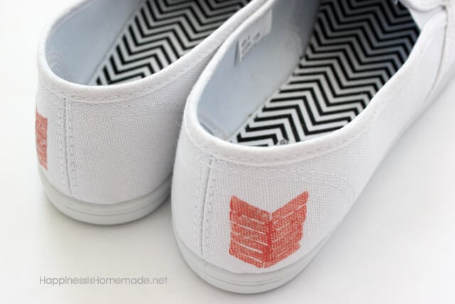Fabric Paint Stamped Toms Shoes
