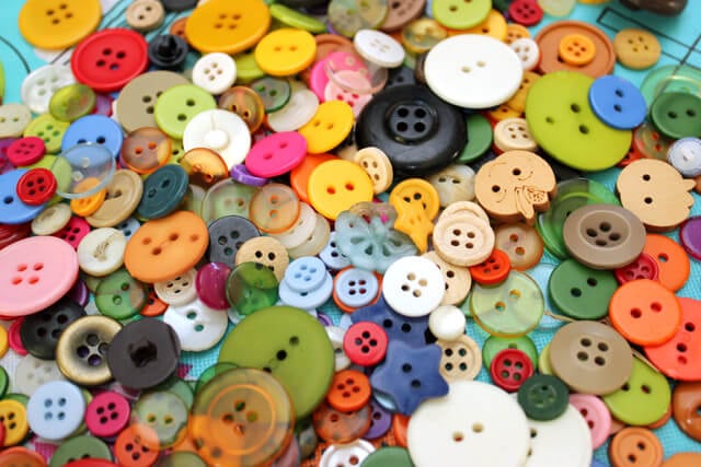 buttons in various colors and sizes