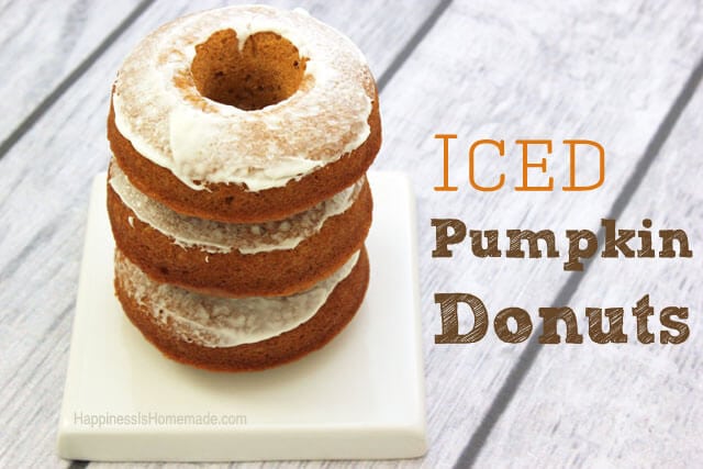 Iced Pumpkin Cake Donuts