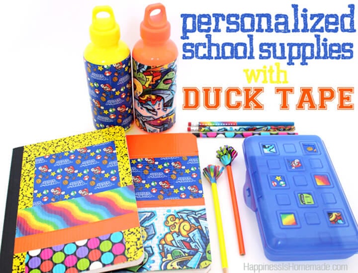 personalized school supplies with duck tape
