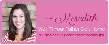signature of Meredith, Happiness is Homemade contributor