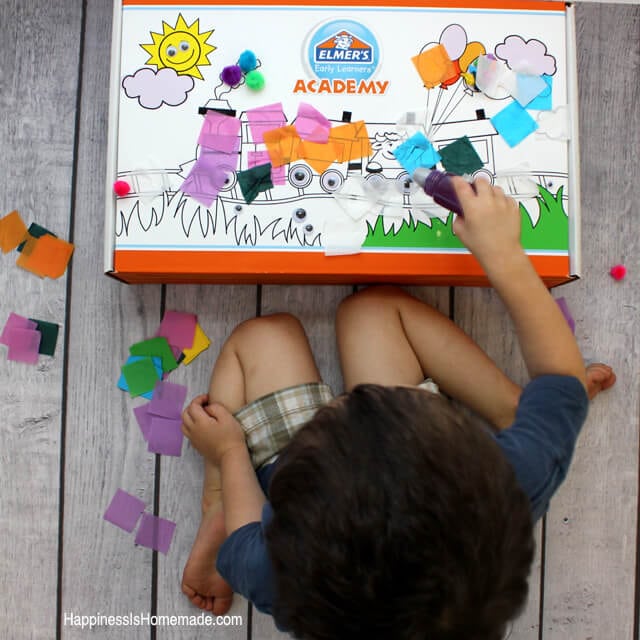 Preschool Artwork being painted by boy
