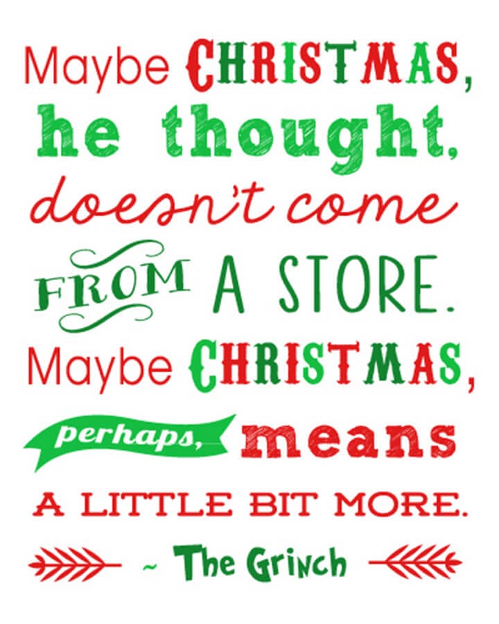 christmas printable quotes from the Grinch