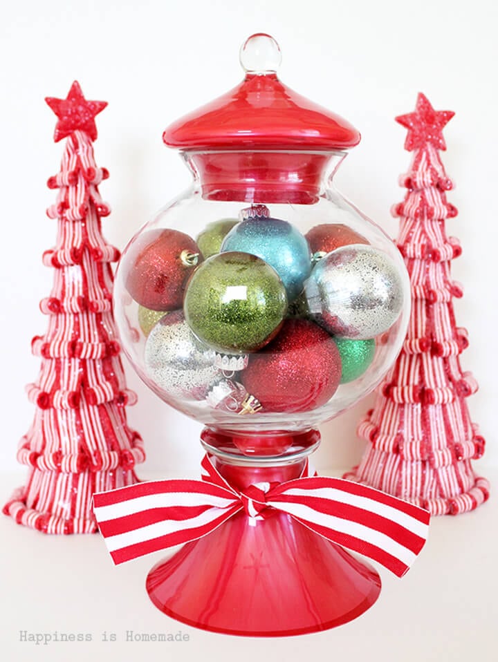christmas gumball machine full of ornaments