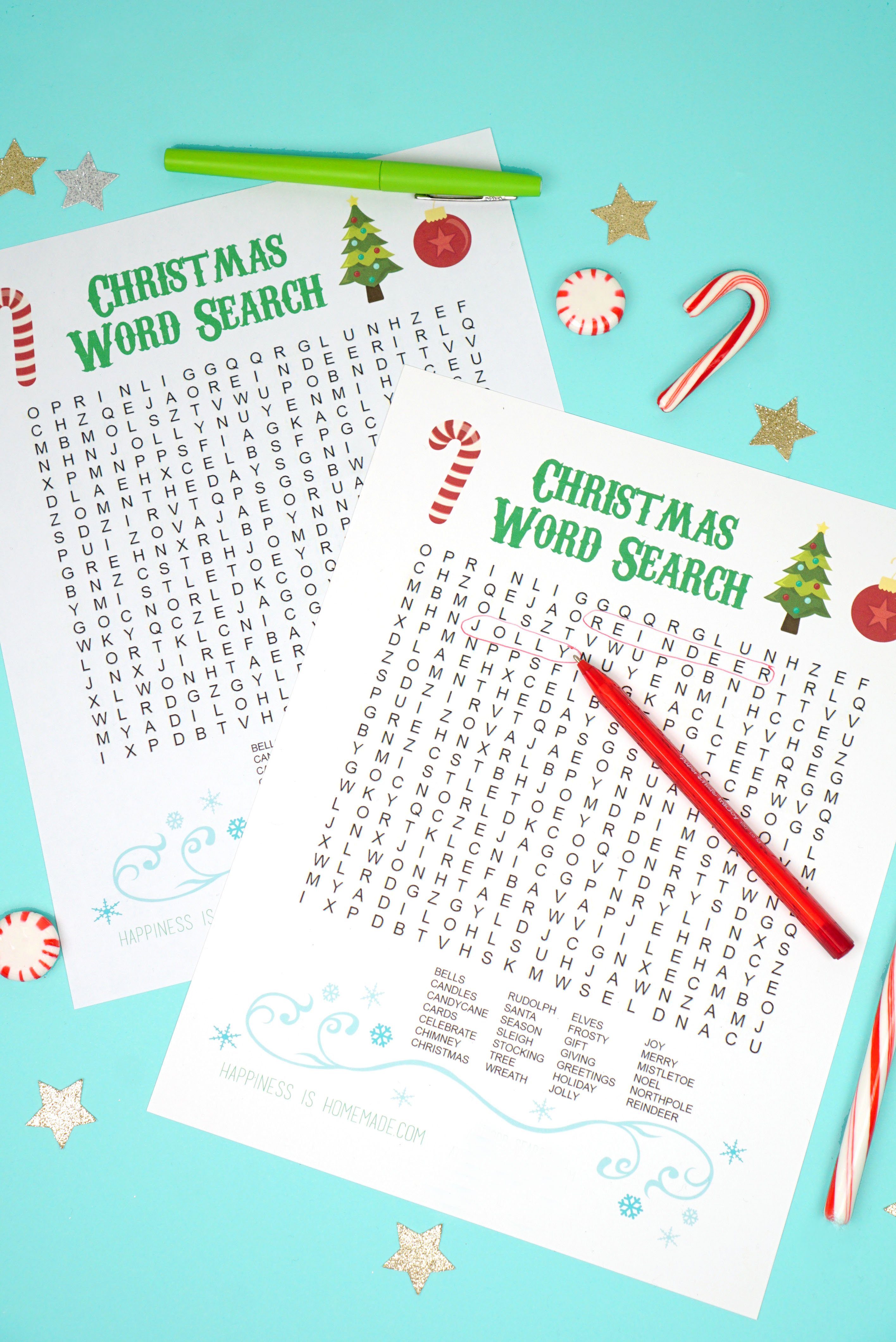 Printable Christmas Word Search for Kids & Adults