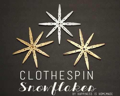 Metallic Clothespin Snowflake Ornaments